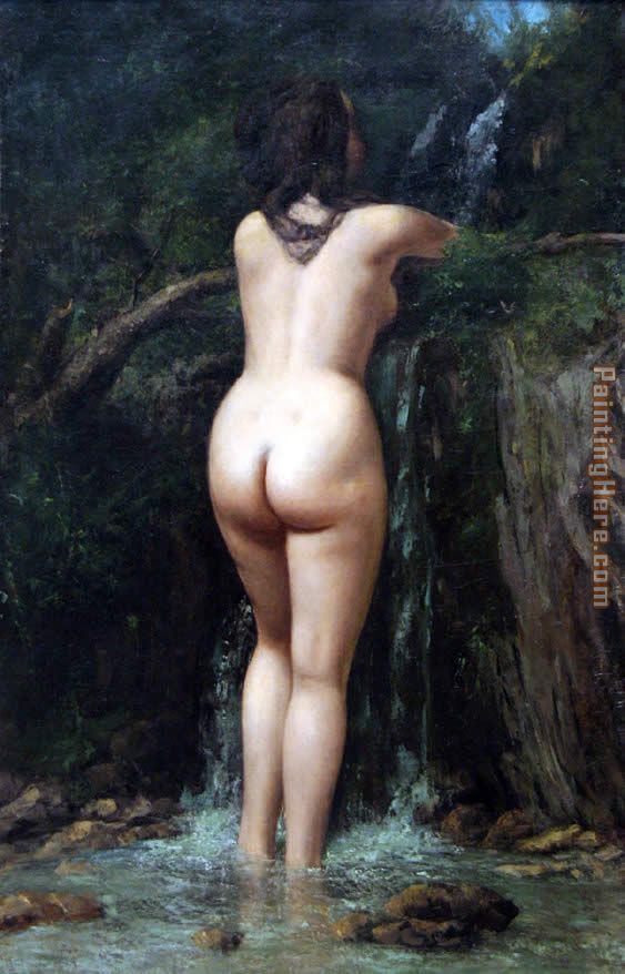 The Source painting - Gustave Courbet The Source art painting